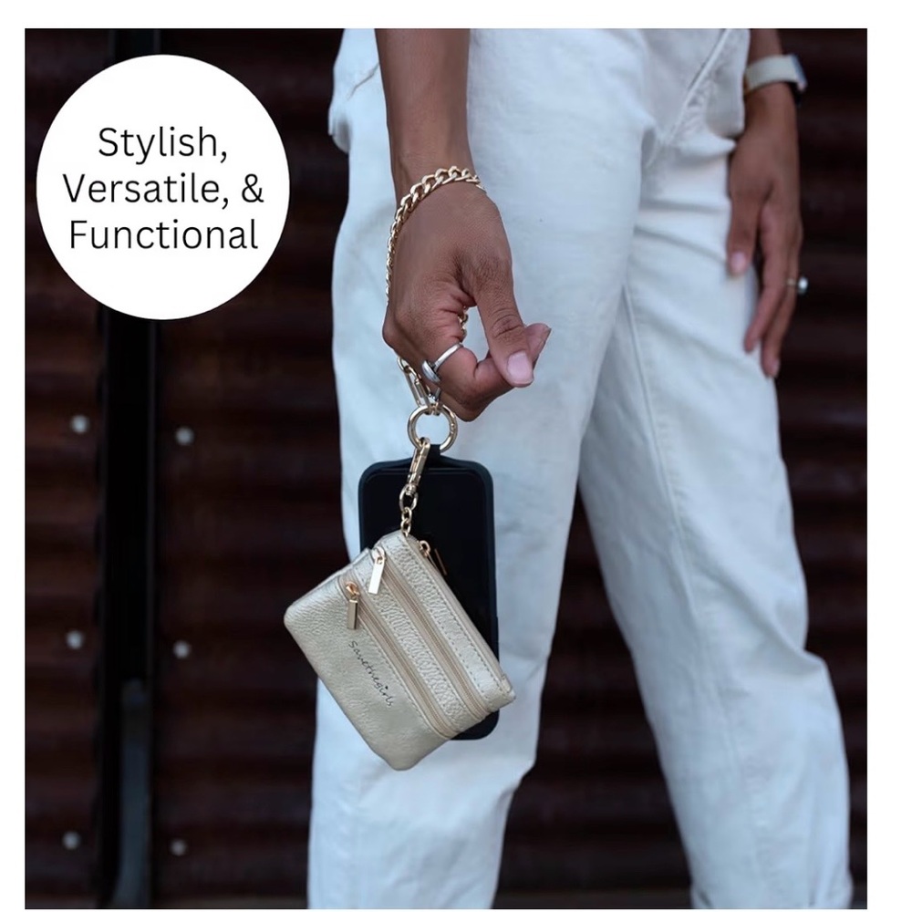 NEW: Save the Girls Clip and Go Phone Metal Chain with Pouch (Silver) - Picture 5 of 6